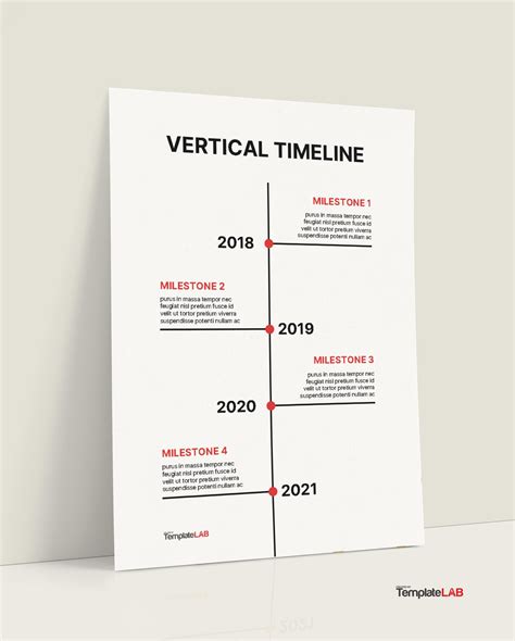 Vertical Timeline Template Word