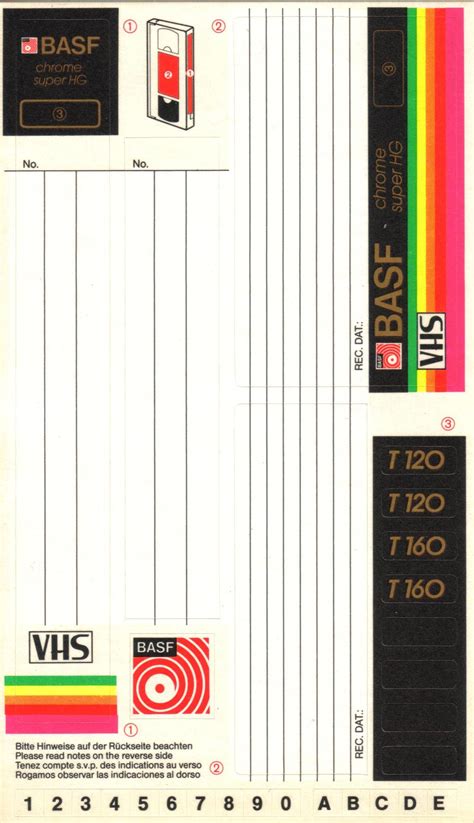 Vhs Spine Label Template