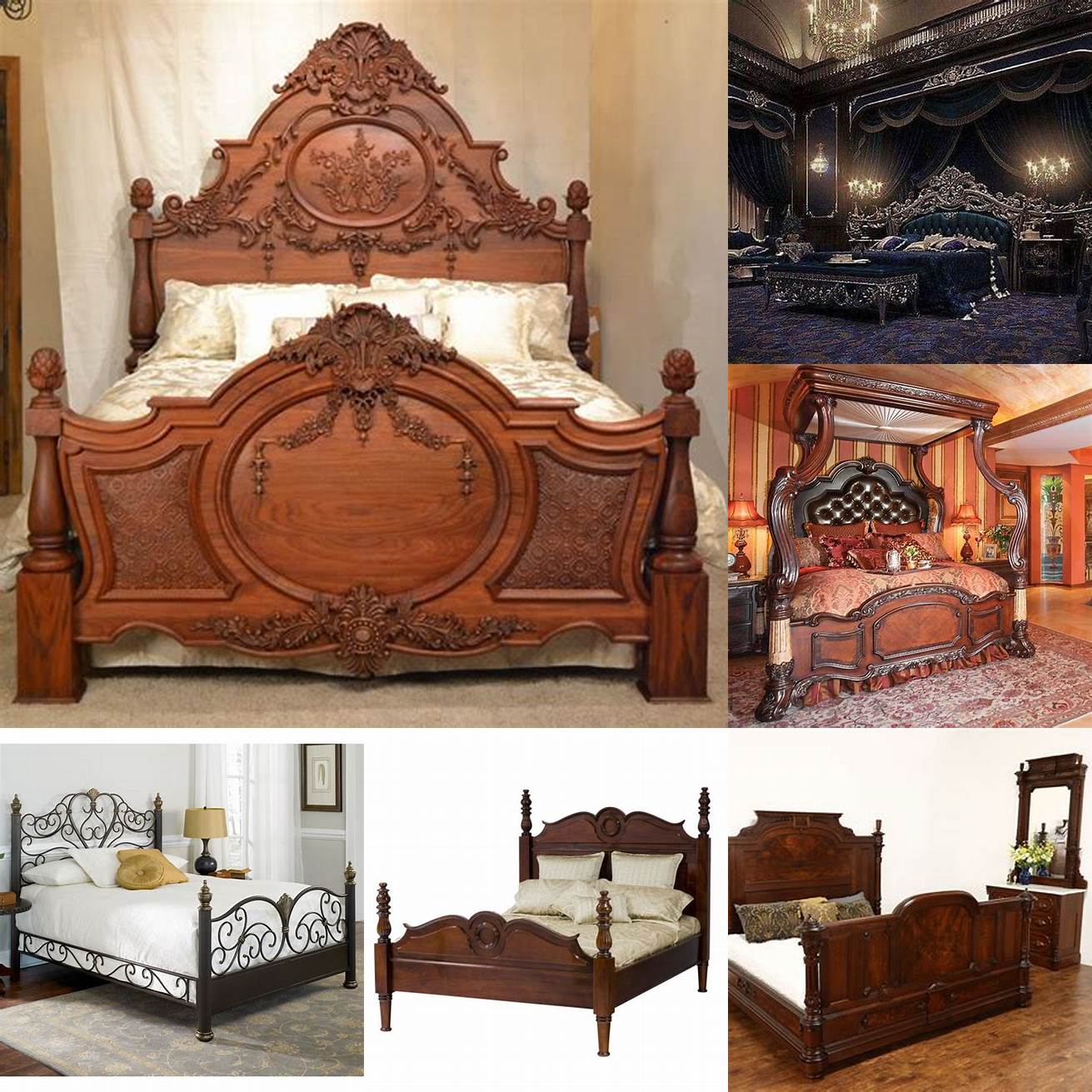 Victorian bed - features ornate details and intricate designs