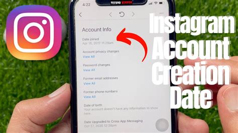 View the highlighted text to see your account creation date