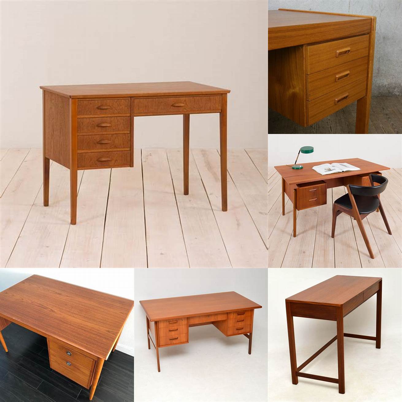 Vintage Teak Wood Desk