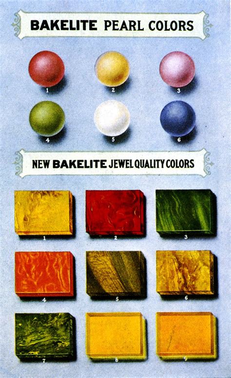 Vintage Bakelite Color Chart