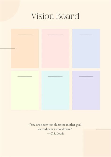Vision Board Templates Free