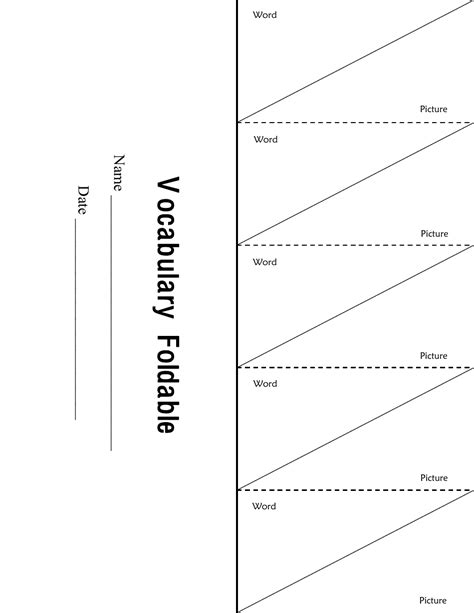 Vocabulary Foldable Template Free