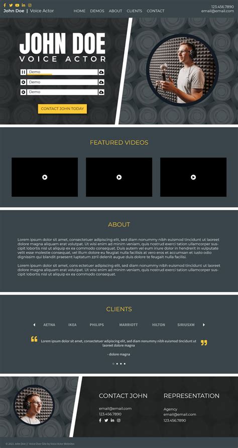 Voice Over Artist Website Templates