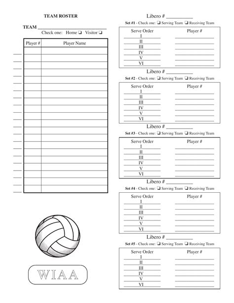 Volleyball Lineup Templates