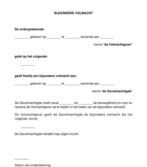 Volmacht Template