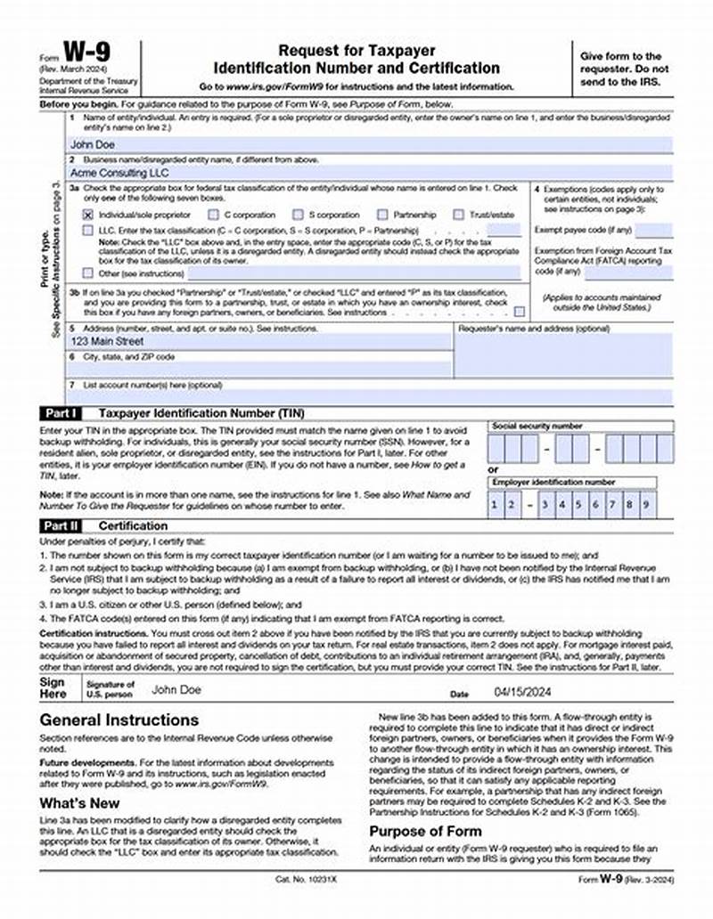 W-9 Form Example