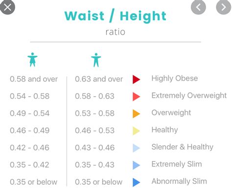 Waist Height Ratio Chart
