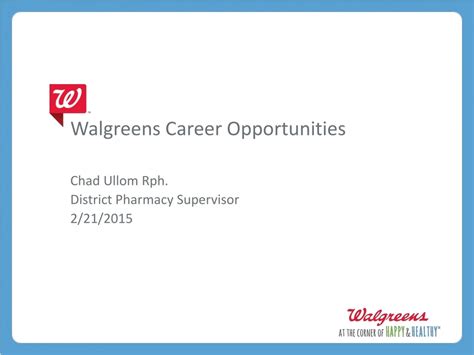 Walgreens Career Com