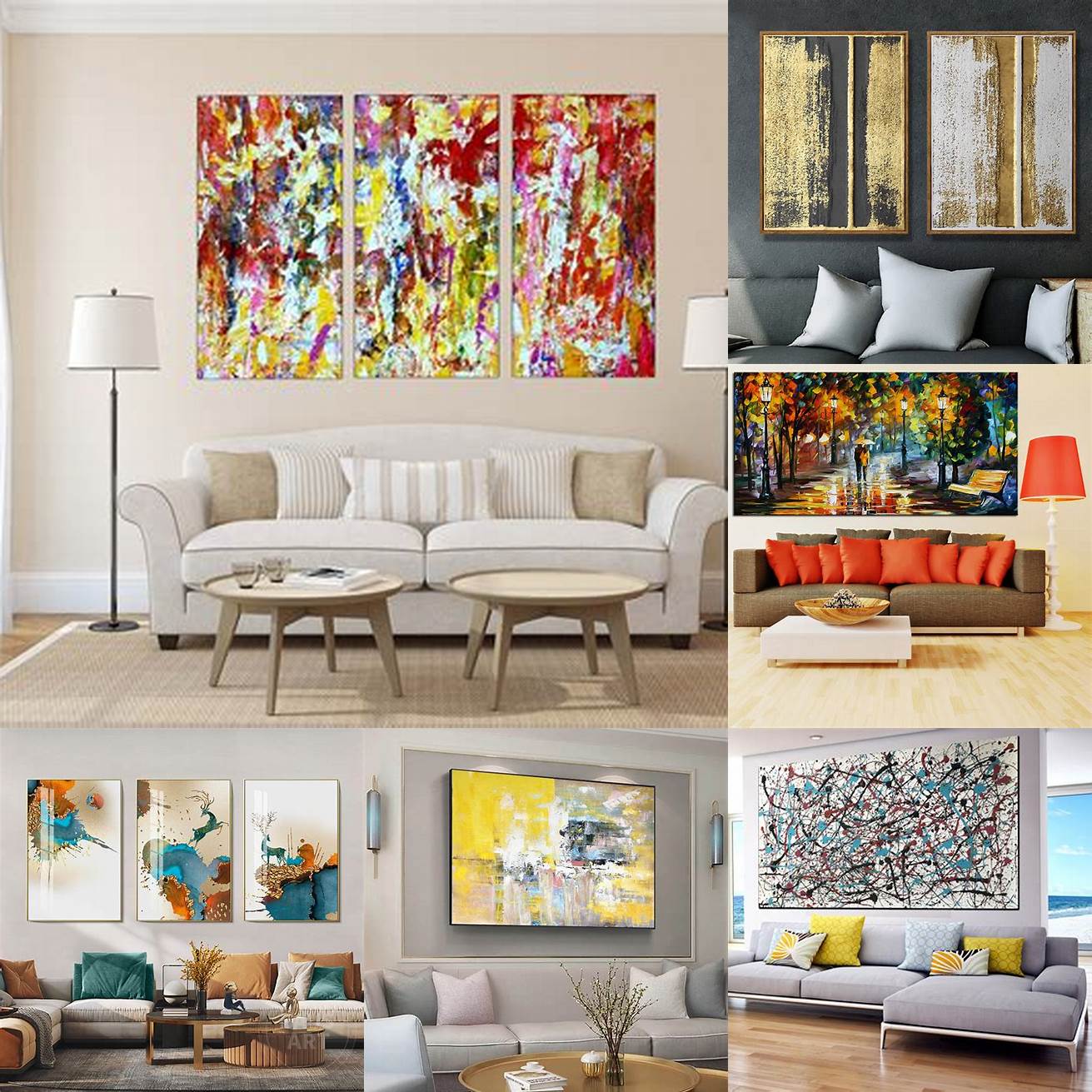 Wall art Abstract paintings vintage posters or custom prints can add personality to any room