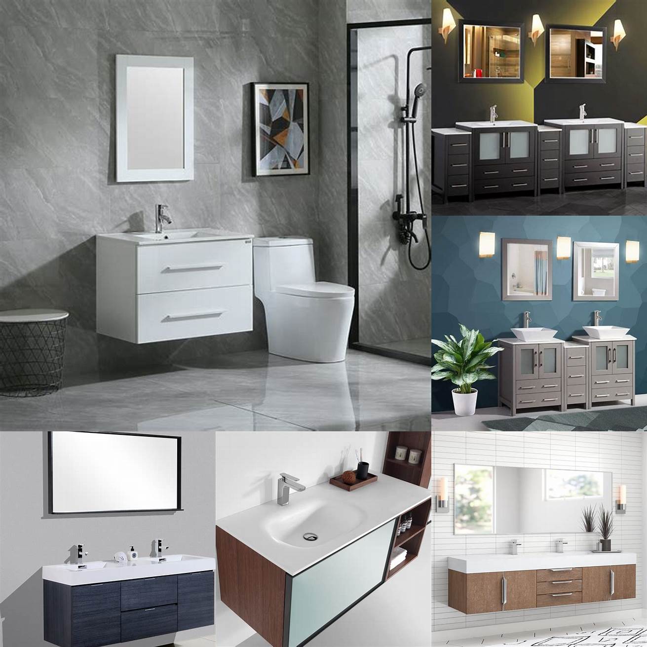 Wall-Mounted Bathroom Vanity and Sink Combo