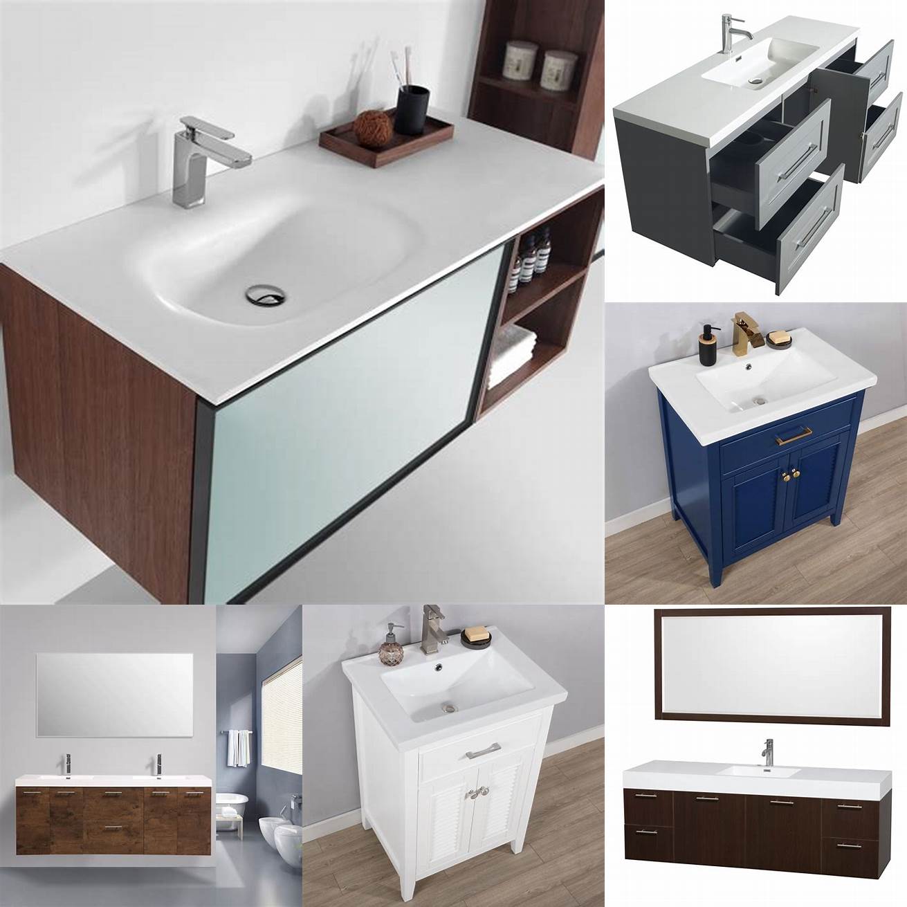 Wall-Mounted Vanity with Integrated Sink