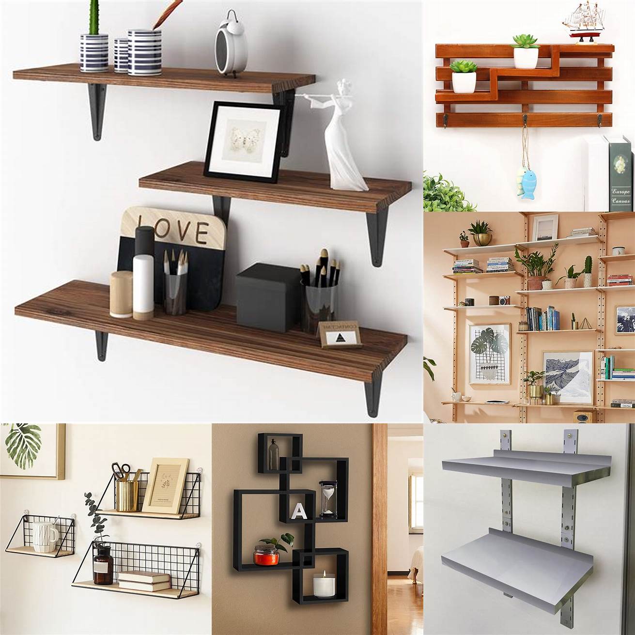 Wall-mounted shelves