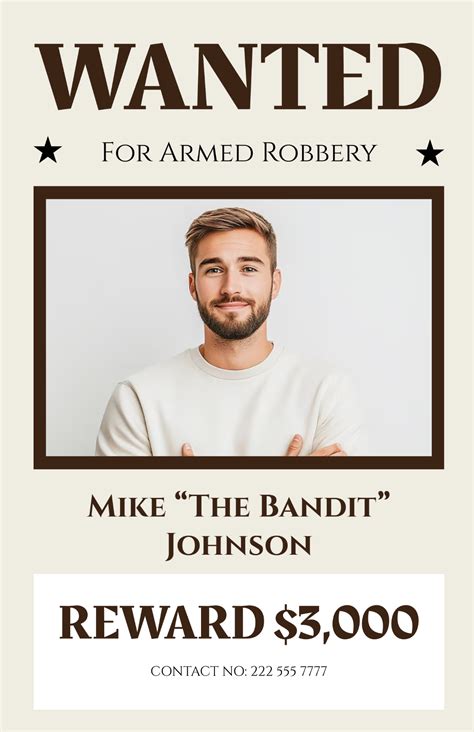 Wanted Poster Template Editable