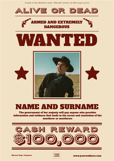 Wanted Poster Template Free Download