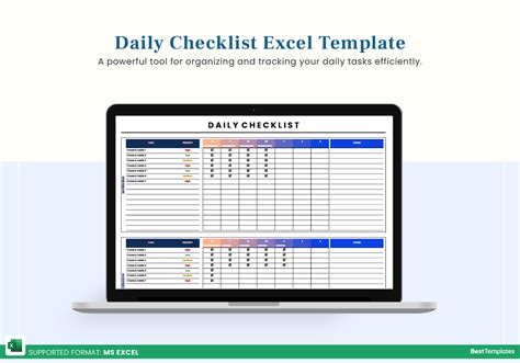 Warehouse Hse Daily Checklist Template Excel