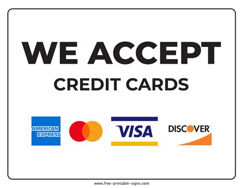 We Accept Credit Cards Sign Clover