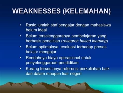 Weaknesses (Kelemahan)