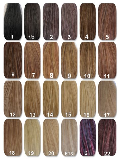 Weave Hair Colour Chart