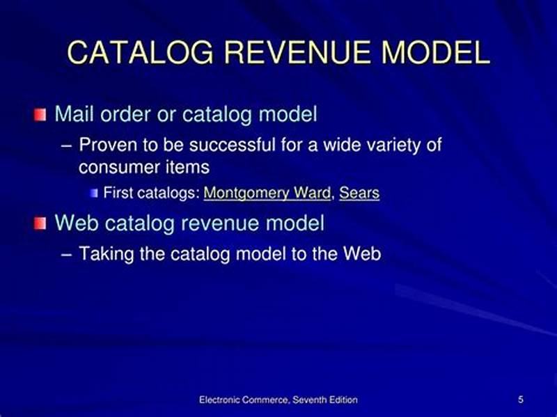Web Catalog Revenue Model Example