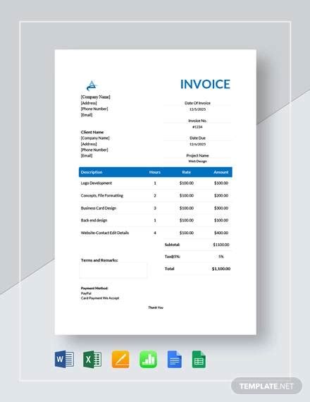 Web Design Invoice Template