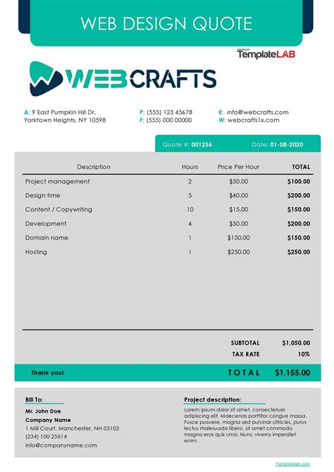 Web Development Quote Template