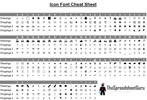 Webdings Font Chart