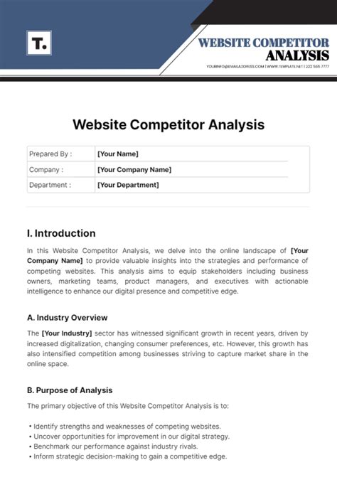 Website Competitor Analysis Template