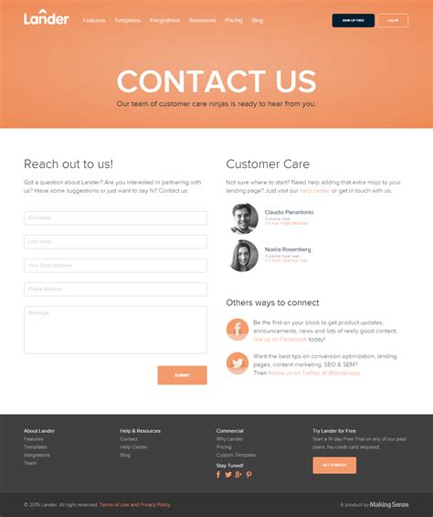 Website Contact Us Page Template