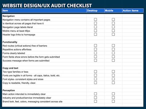 Website Design Audit Template