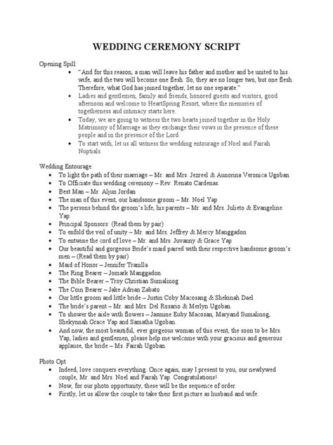 Wedding Ceremony Templates