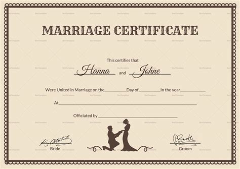 Wedding Certificate Template