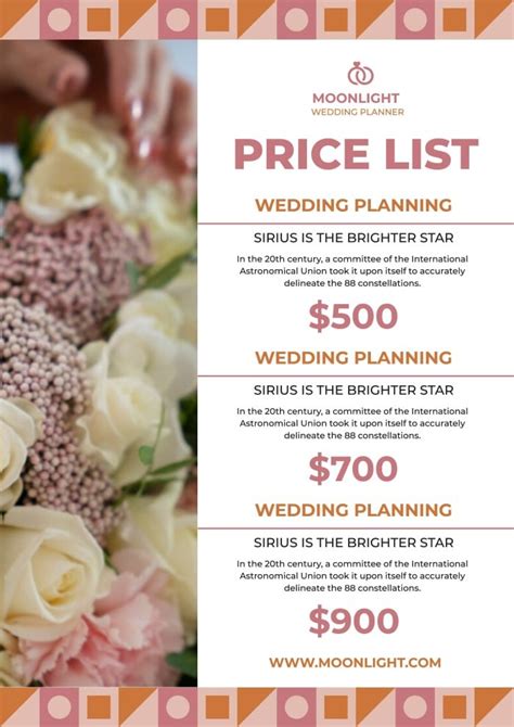 Wedding Planner Pricing Template