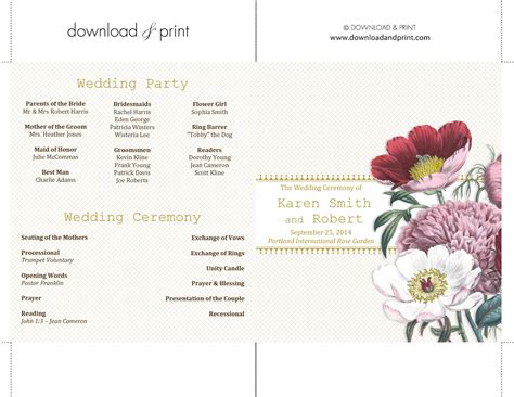 Wedding Program Template Wording