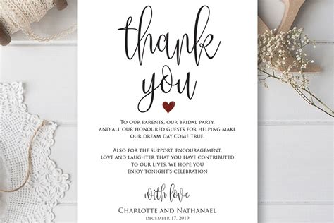 Wedding Thank You Card Template