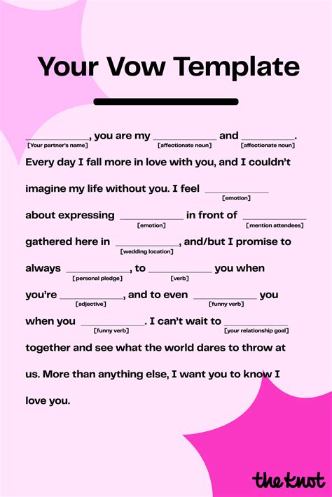 Wedding Vows Template For Him