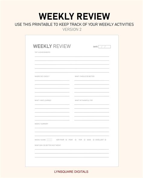 Week Review Template