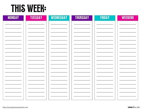 Week To Do List Template