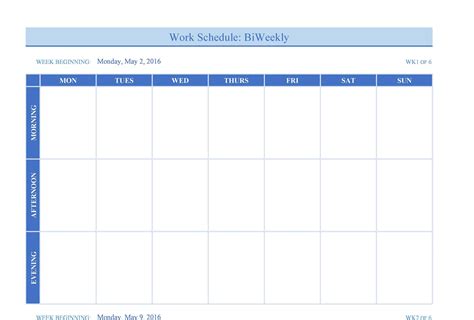 Weekly Calander Template