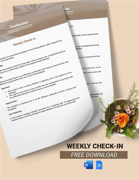 Weekly Check In Template