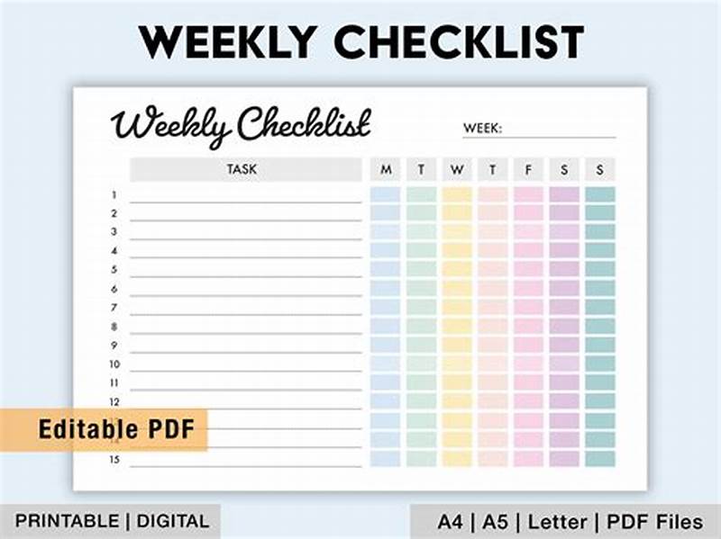 Weekly Checklist Printable