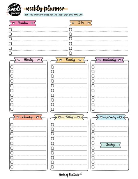 Weekly Planner Printable Pages