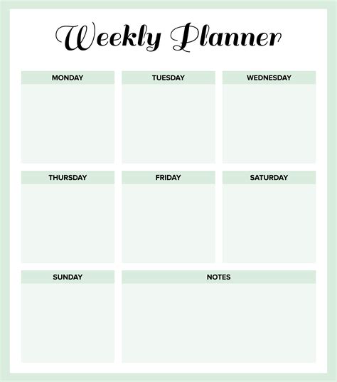 Weekly Planning Template