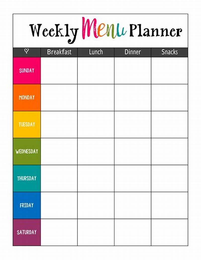 Weekly Printable Menu