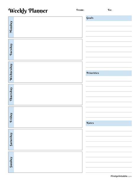 Weekly Printable Planner Pages