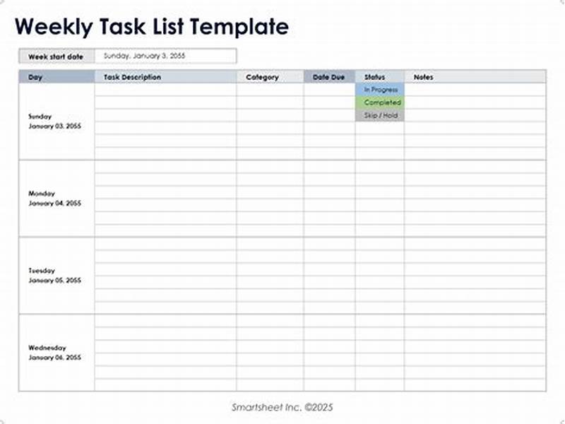 Weekly Task Template