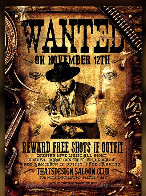 Western Wanted Poster Template