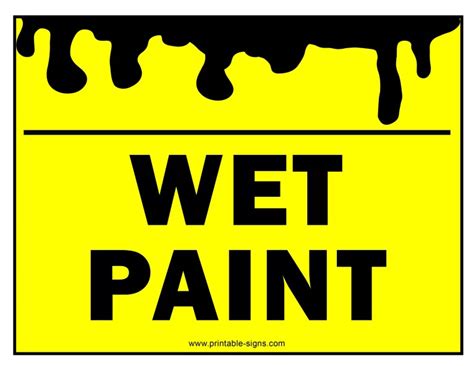 Wet Paint Printable Signs