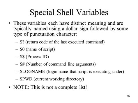 What are the special dollar sign shell variables